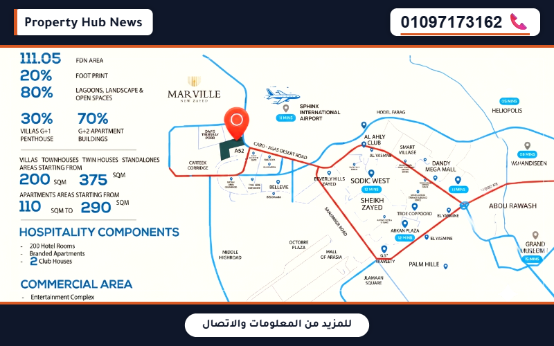 موقع كمبوند مارفيل زايد الجديدة الاستراتيجي