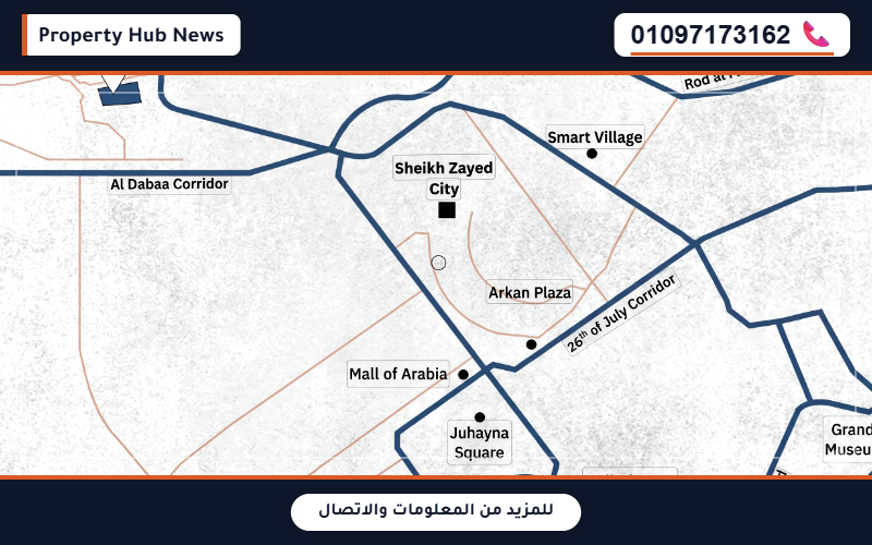 موقع كمبوند ريفرز الشيخ زايد الجديدة وجواره الاستراتيجي